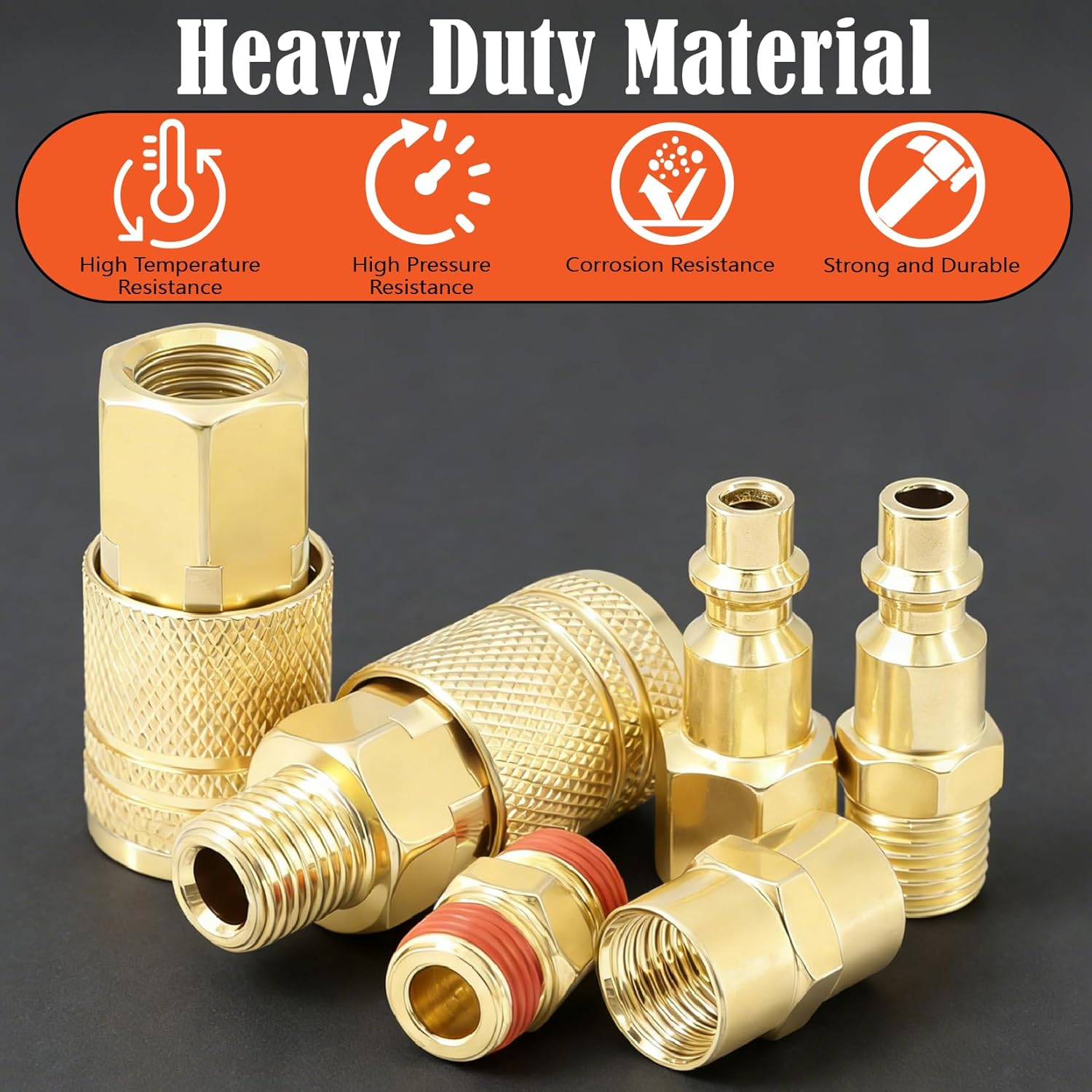 1/4" NPT Air Coupler and Plug Kit,54-Piece Industrial Quick Connect Brass Fittings Set for Air Compressor Accessories and Air Hose