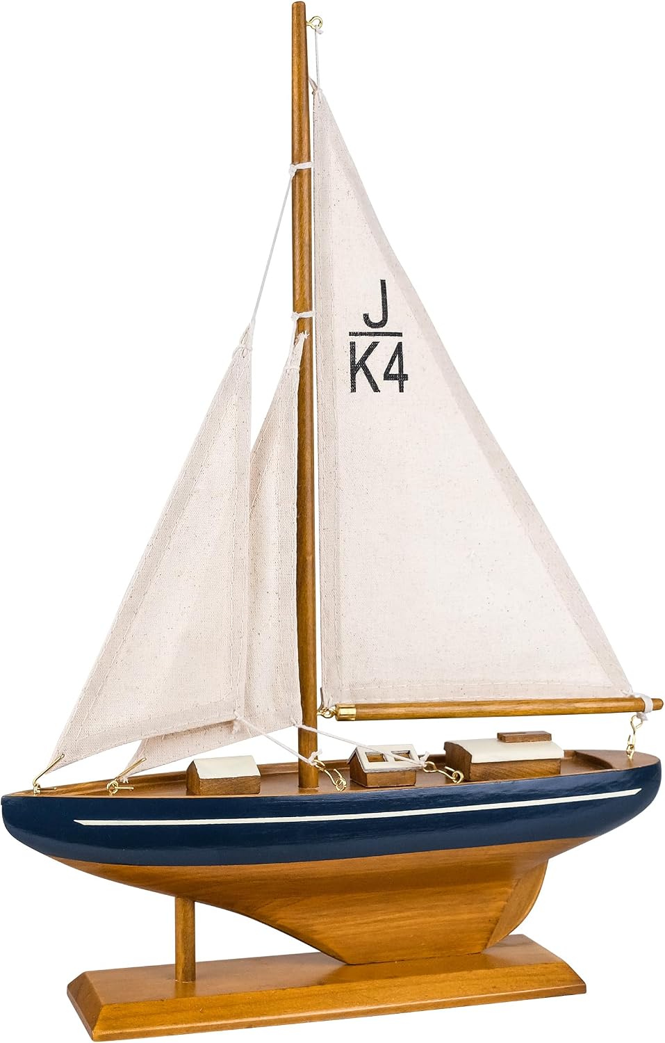 SAILINGSTORY Wooden Sailboat Model Sailing Ship Decor 10.5" Ivory | Handcraft Authentic Details, Nautical Coastal Beach Decor