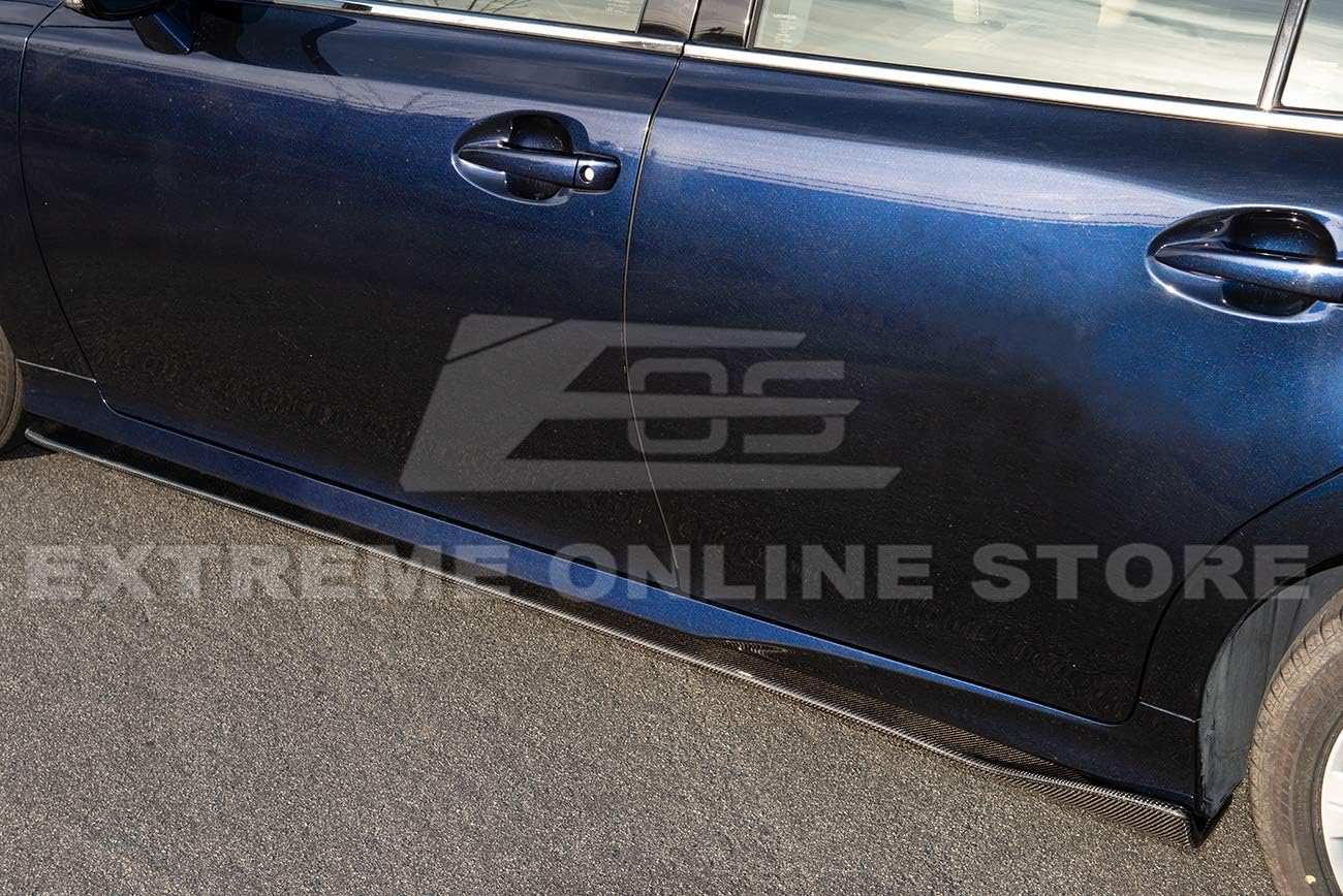 Replacement For 2013-Present Lexus GS-Series JDM Lexon Style CARBON FIBER Side Skirts Rocker Panel Extension