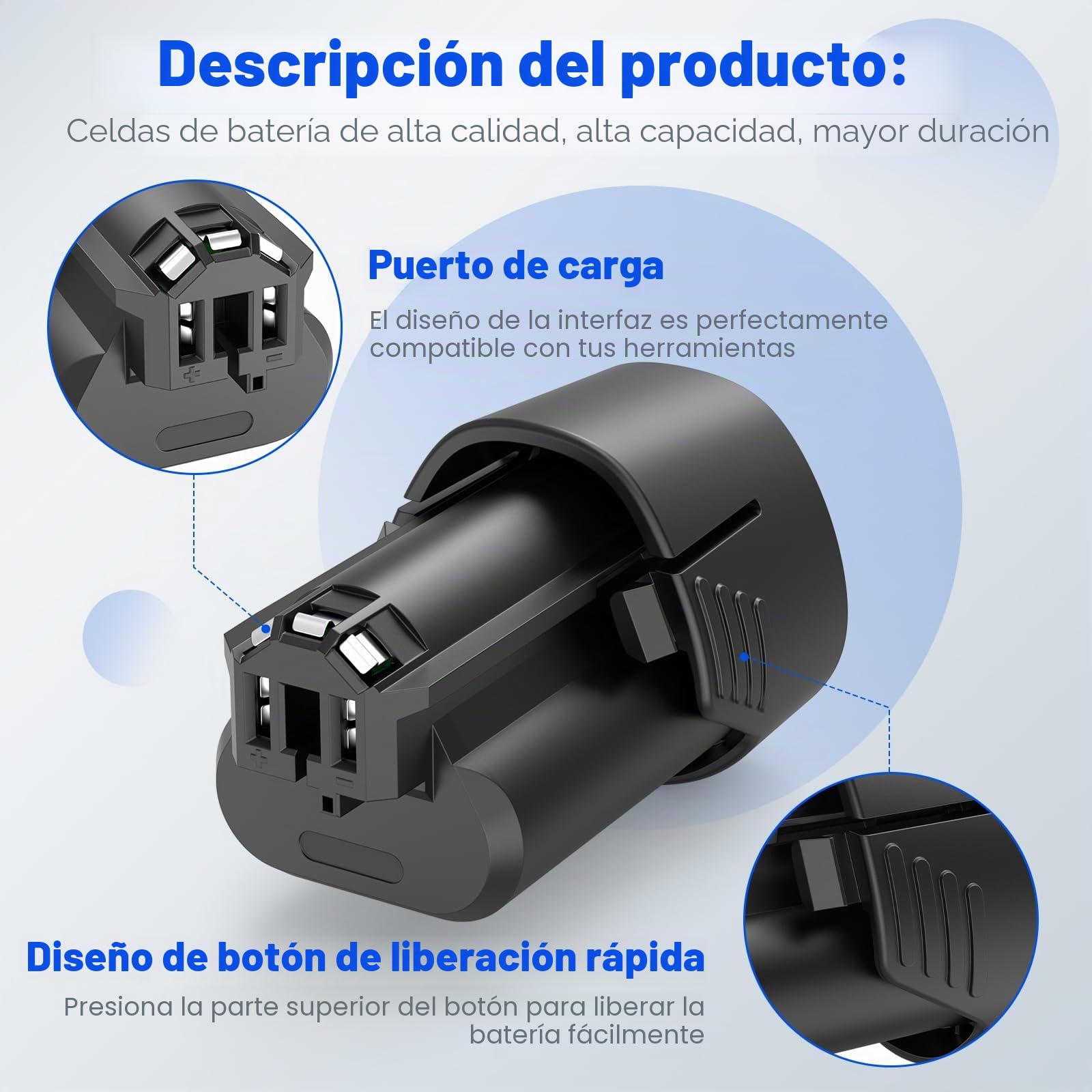 ASUNCELL Batería de iones de litio para Dremel 8260, 8240 y 8250, 4000 mAh, herramienta multifunción de 12 V y 4 Ah, batería de repuesto de iones de litio