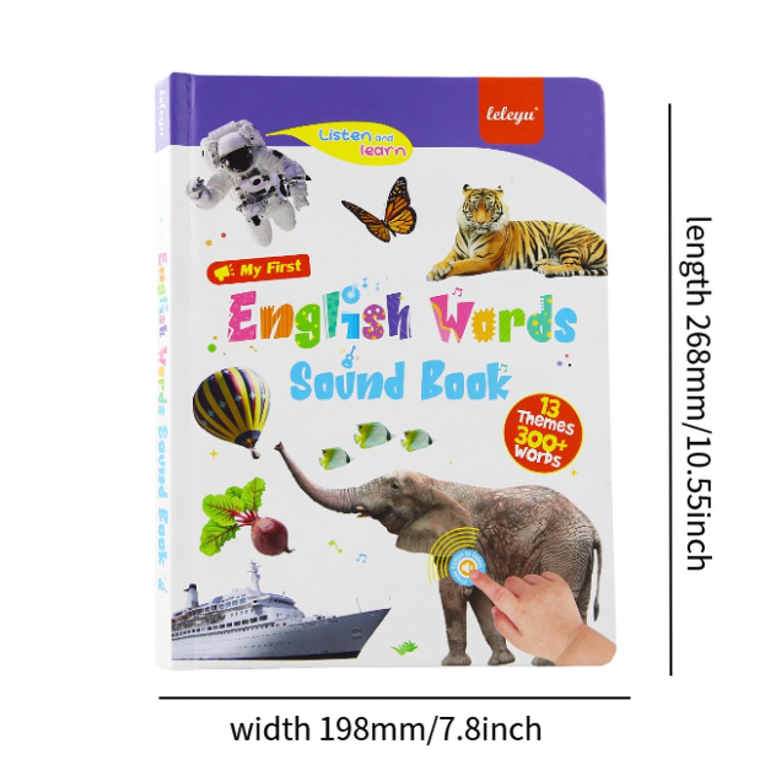 Qianly Libro de Sonidos de Palabras en Inglés para Niños: Aprendizaje Temprano del Lenguaje.