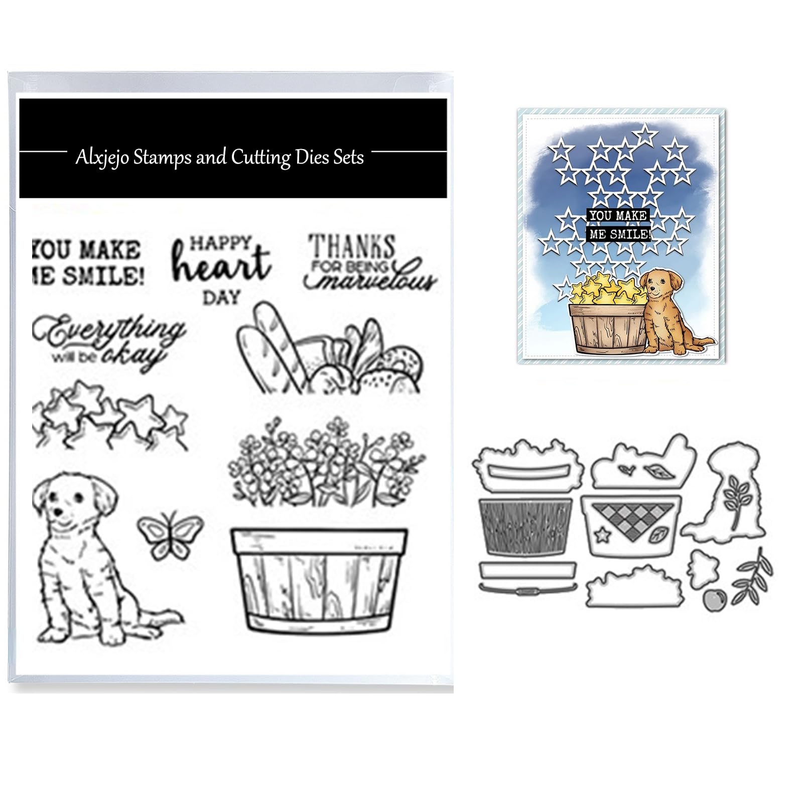 Alxjejo Cutting Dies and Stamps Set 2024-2025-2026,Stamps and die for Card Making for DIY Birthdays, Thanksgiving Day, Valentine's Day, Scrapbooking, Art Craft, Festivals Greeting Card Album
