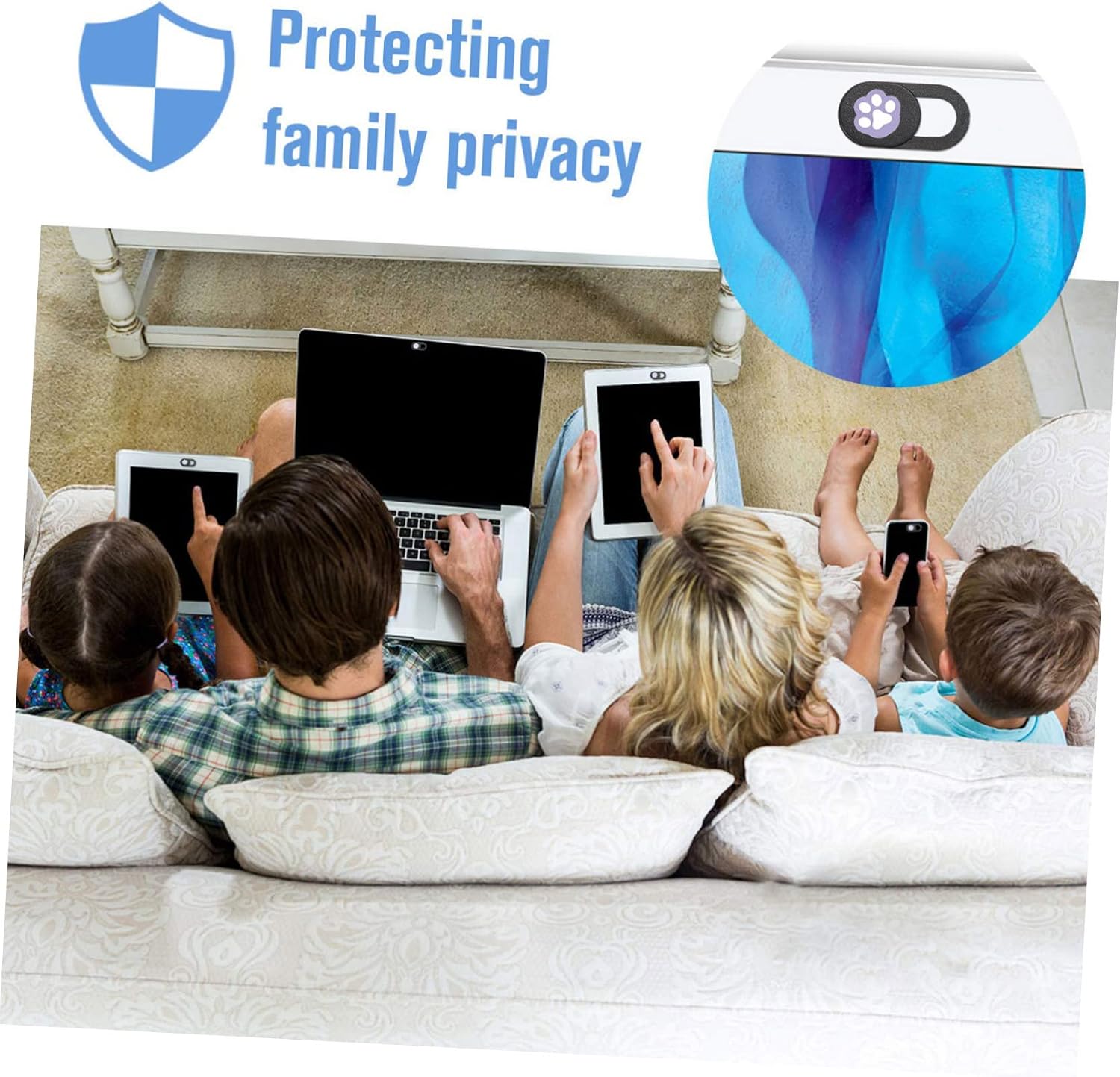 6 Pcs Paw Pattern Privacy Covers Ultra-Thin Laptop Webcam Slide Protectors Prevent Peeping Tablet