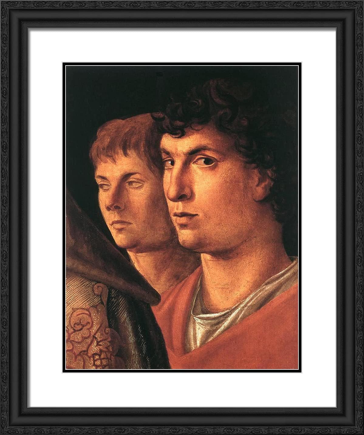 ArtDirect Bellini, Giovanni 20x24 Gold Ornate Framed Art Print with Double Matting Titled: Presenation at the Temple, Detail