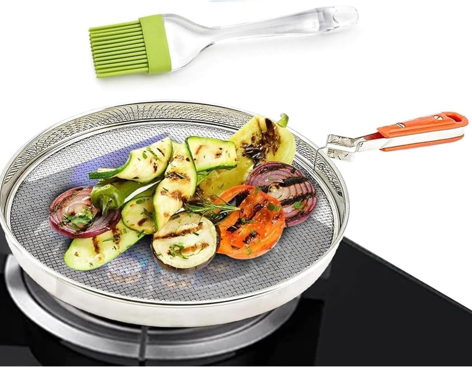 TAZLYN pulka grill for gas stove grill phulka grill tawa jali for kitchen cooking steel papad jali for gas stove mesh brinjal roaster for gas griller roti grill basket pulka pan roaster PACK OF 1