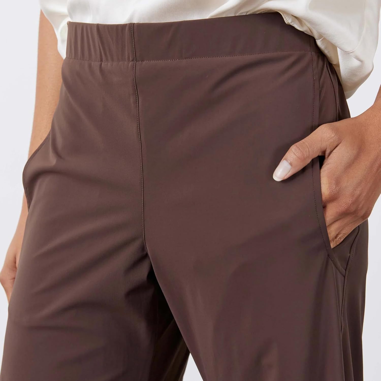 Women Barrel Pants Baggy Wide Leg High Waisted Ankle Pants Summer Lounge Travel Work Trousers with Pockets