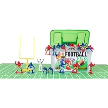 Kaskey Kids Football Guys, Red Gold vs. Blue Silver, 30 Pieces in Each Set, Includes 2 Teams, Accessories, and Travel Storage Case, Nostalgic Sports Action Figures for Imaginative Play, Ages 3 and Up