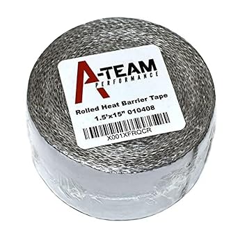درع حراري وشريط حراري عالي الأداء من A-Team - لفة مقاس 1.5 بوصة x 15 قدمًا، فضي - حاجز مشع ولفافة عاكسة مع عزل بدرجة حرارة عالية - شريط 2000 درجة - غلاف حراري للعادم للخراطيم والأسلاك