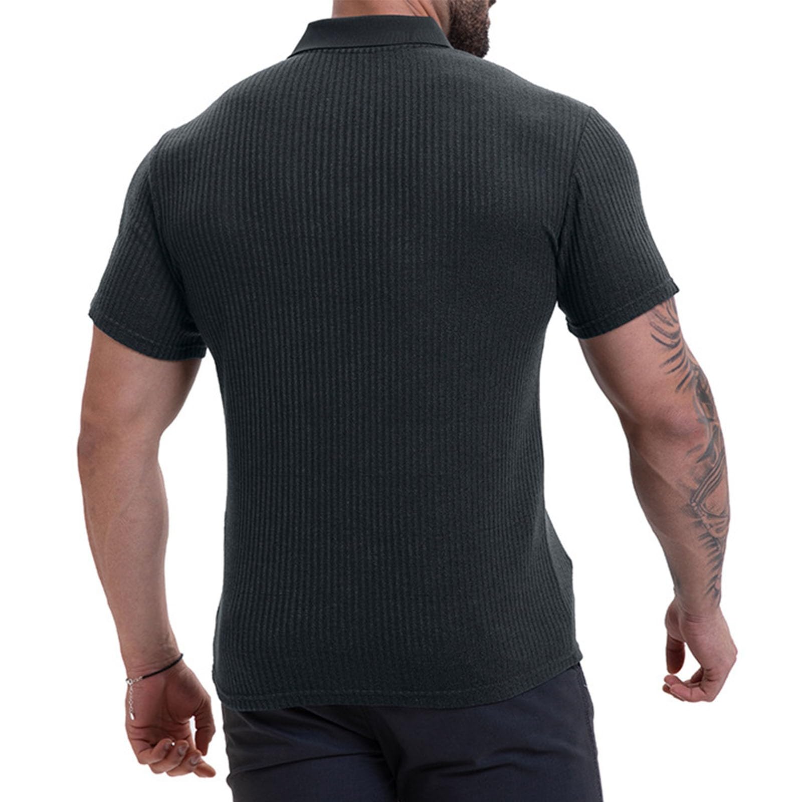 Poloshirt - Camiseta de manga corta con cuello de solapa para hombre, ajuste cómodo, capa base para uso diario