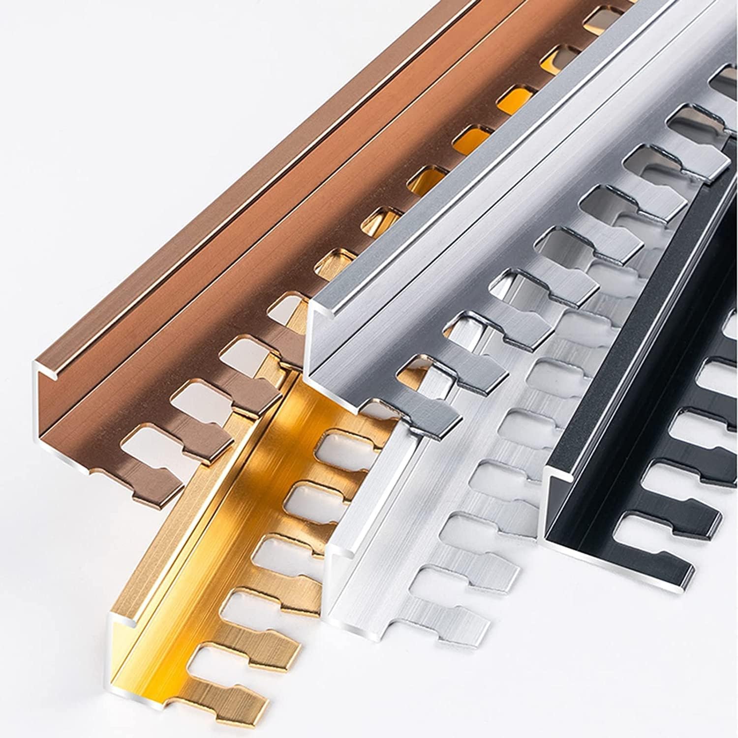 Doorway Uneven Floor Transition Strip, Flooring Transition Strip for Front Door Doorway, Waterproof Cuttable Thresholds Reducer Wood to Tile, 35/39/47/55/59 Inch Long Edge Trim ( Color : Black , Size