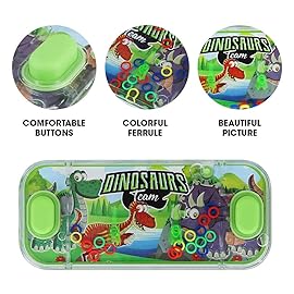 SevenQ Handheld Water Games, 4 Packs Dinosaur Theme Water Toss Ring Game Aqua Toy Water Ring Game for Kids Stocking Stuffers
