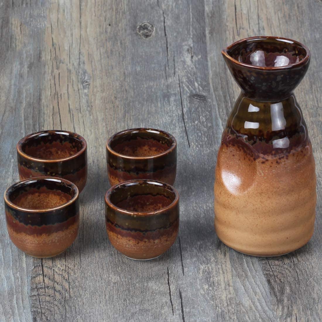 Lot de 5 tasses à saké japonaises en porcelaine peinte à la main