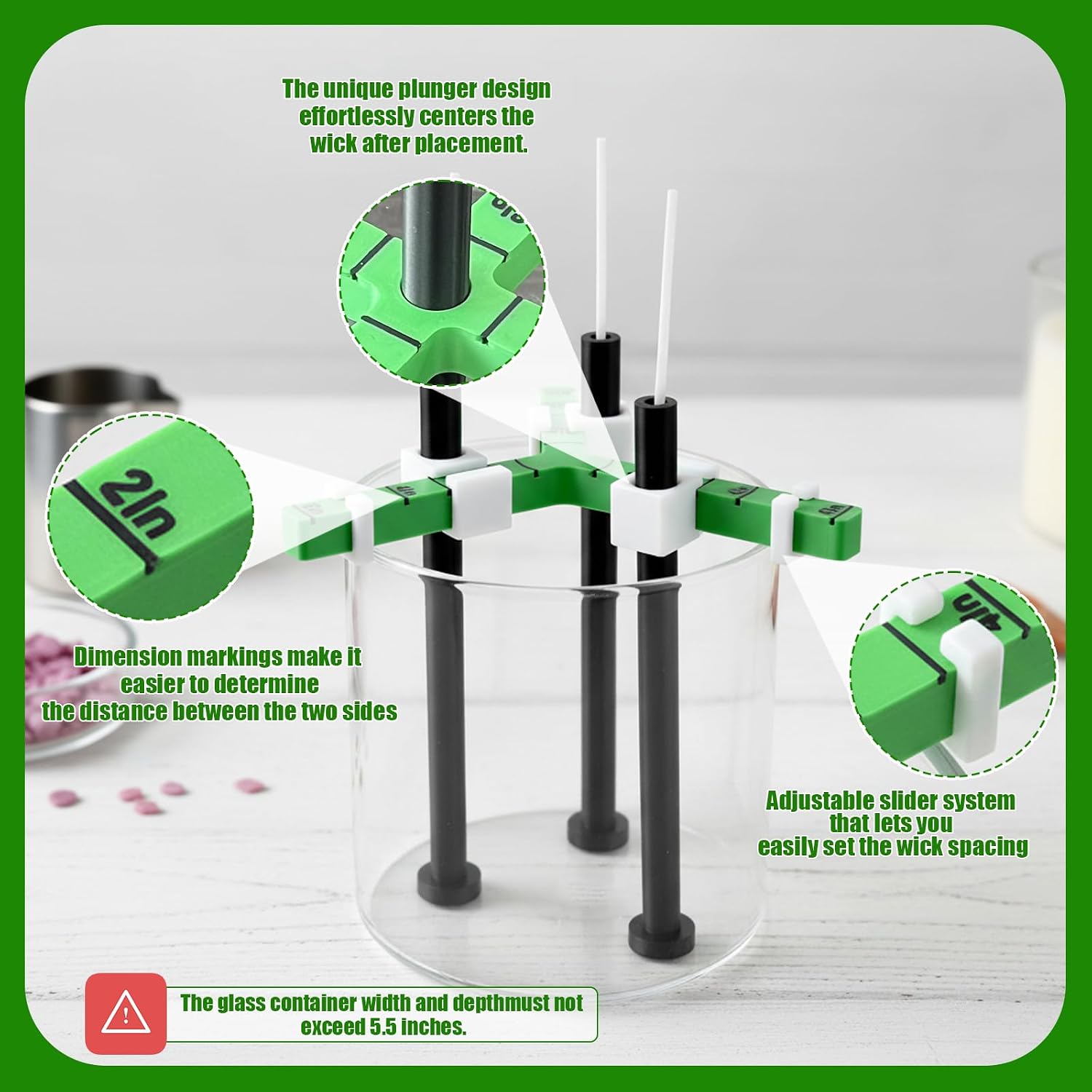 Candle Wick Holders for Candle Making, Wick Centering Tool, Candle Wick Placer for Wicks, Enhancing Precision and Efficiency for DIY Candle Making, Crafting & Supplies (3 Wicks)