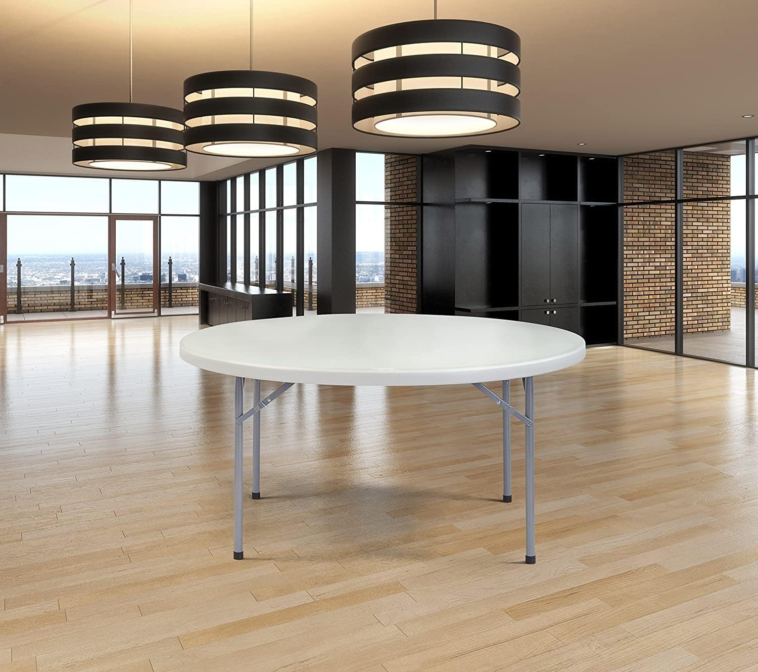 20 Pack! 60 in. White Round Folding Table Round Tables for Parties Plastic Circle Table Outdoor Round Folding Table Foldable Round Table Portable Bar Table for Party Folding Desk Round Fold Up Table