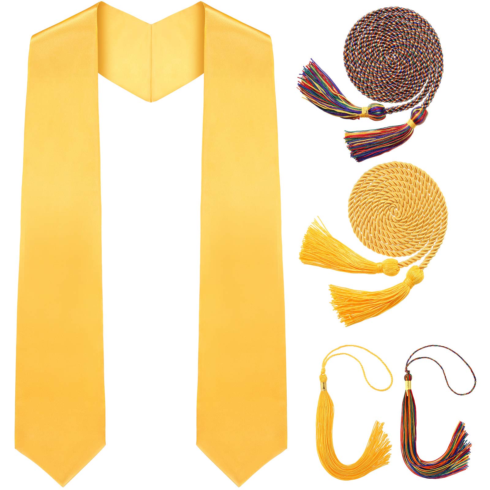 Buy Jecery 5 Pieces Graduation Stole, Honor Cords and Tassel Set Unisex