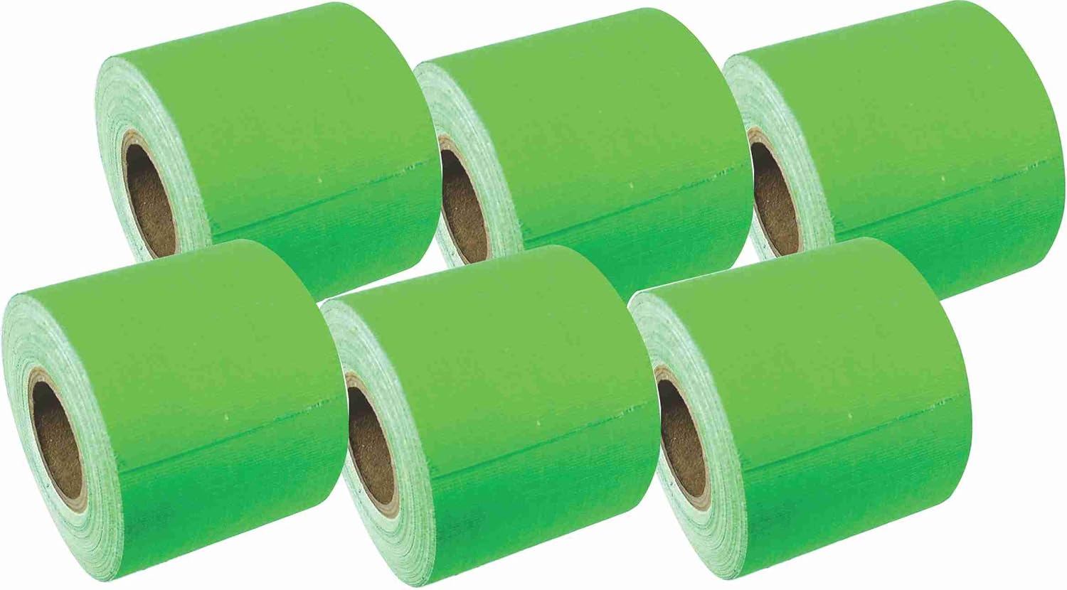 2" x 8 YARD MINI ROLL GAFFER TAPE 6 PACK - FLORESCENT GREEN