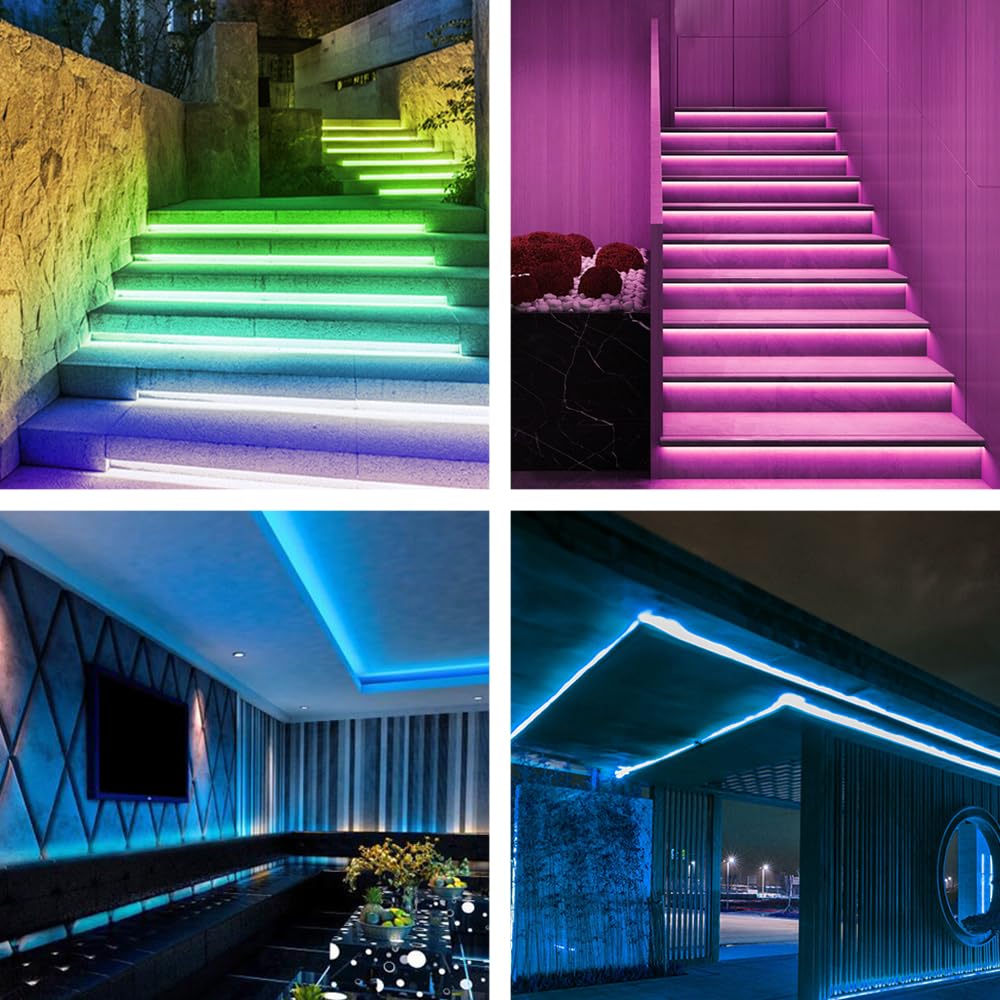 5M WiFi RGB blanco cálido tira de LED 24V impermeable IP65, tira de LED RGB regulable con controlador y fuente de alimentación, 60LEDs/m,compatible con APP Alexa, Google home