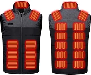 KUIH Heated Vest for Women Heated Body Warmers Winter Heated Vest Cotton Jacket Down Jacket Lightweight Heated Jacket Zip Cardigans Usb Charging Electric Heated Vest Heated Gilet