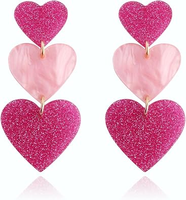 2026 Valentines Earrings for Women Bestie, Colorful Heart Stainless Steel Stud Earrings for Friends Girlfriend Wife Mom