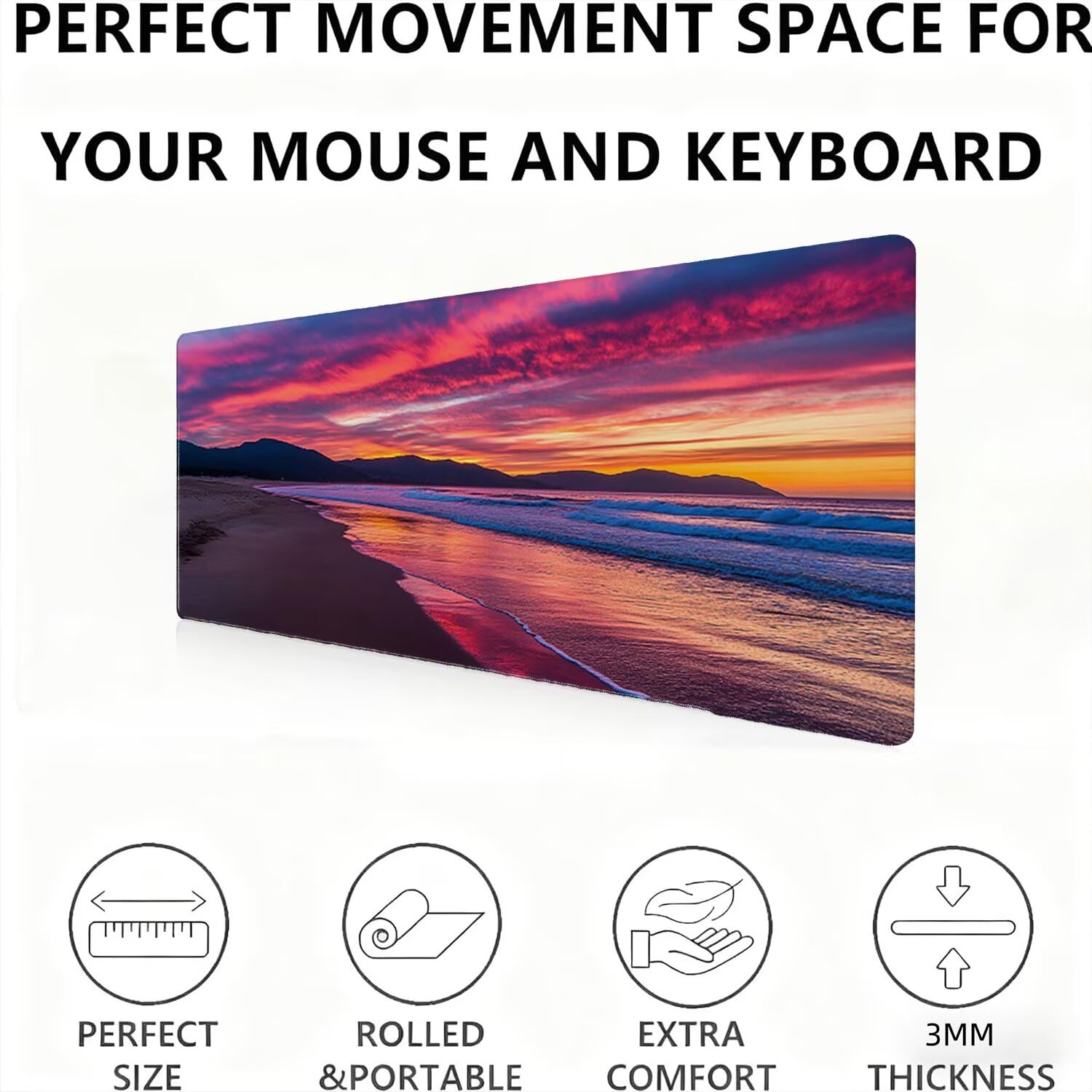 Podkładka pod mysz, podkładka pod mysz XXL 1200 x 600 podkładka pod mysz dla graczy, wodoodporna gumowa podstawa, duża podkładka pod mysz do gier na biurko szyte krawędzie wodoodporna antypoślizgowa