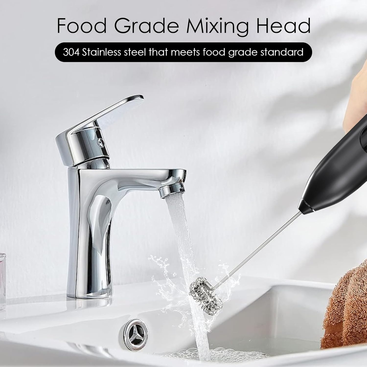 GOCHA | Electric Milk Frother Handheld - Rechargeable Coffee Frother with USB-C & 2 Speeds - Powerful RPM Latte Foam Maker for Cappuccino, Matcha, Hot Chocolate - Includes Stand & Whisk (Black)