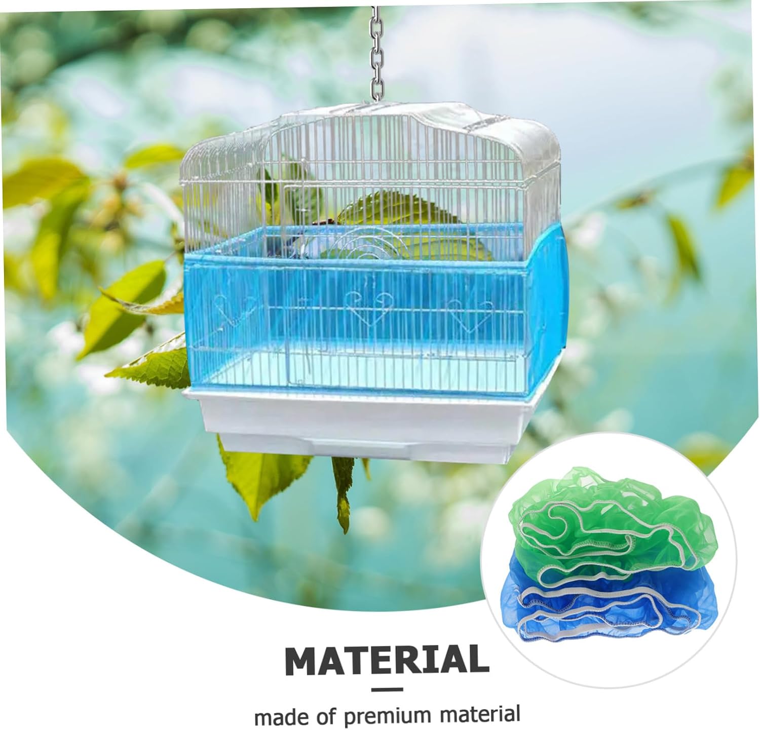 Cage Net Cover 2pcs Bird Cage Birdcage Food Cage Net Birdcage Cover Cage Apron - Enveloped Bird Cage Cover