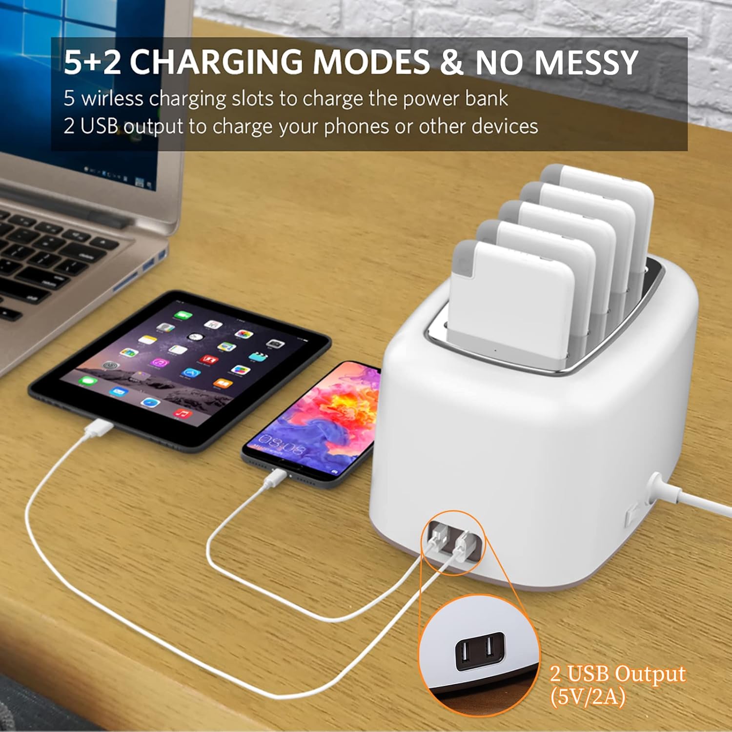 bundle sale of yoobao wireless charging station set extra 5pcs of usb c portable charger 10000mah