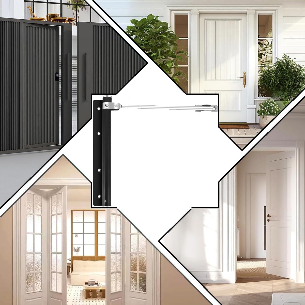 Door Closer, Rod Door Closer, Automatic Door Spring, Stainless Steel Adjustable Door Recliner with Screwdriver for Quiet Room Doors for Outdoor Interior Door Garden Gate (Black) — Amazon image 7