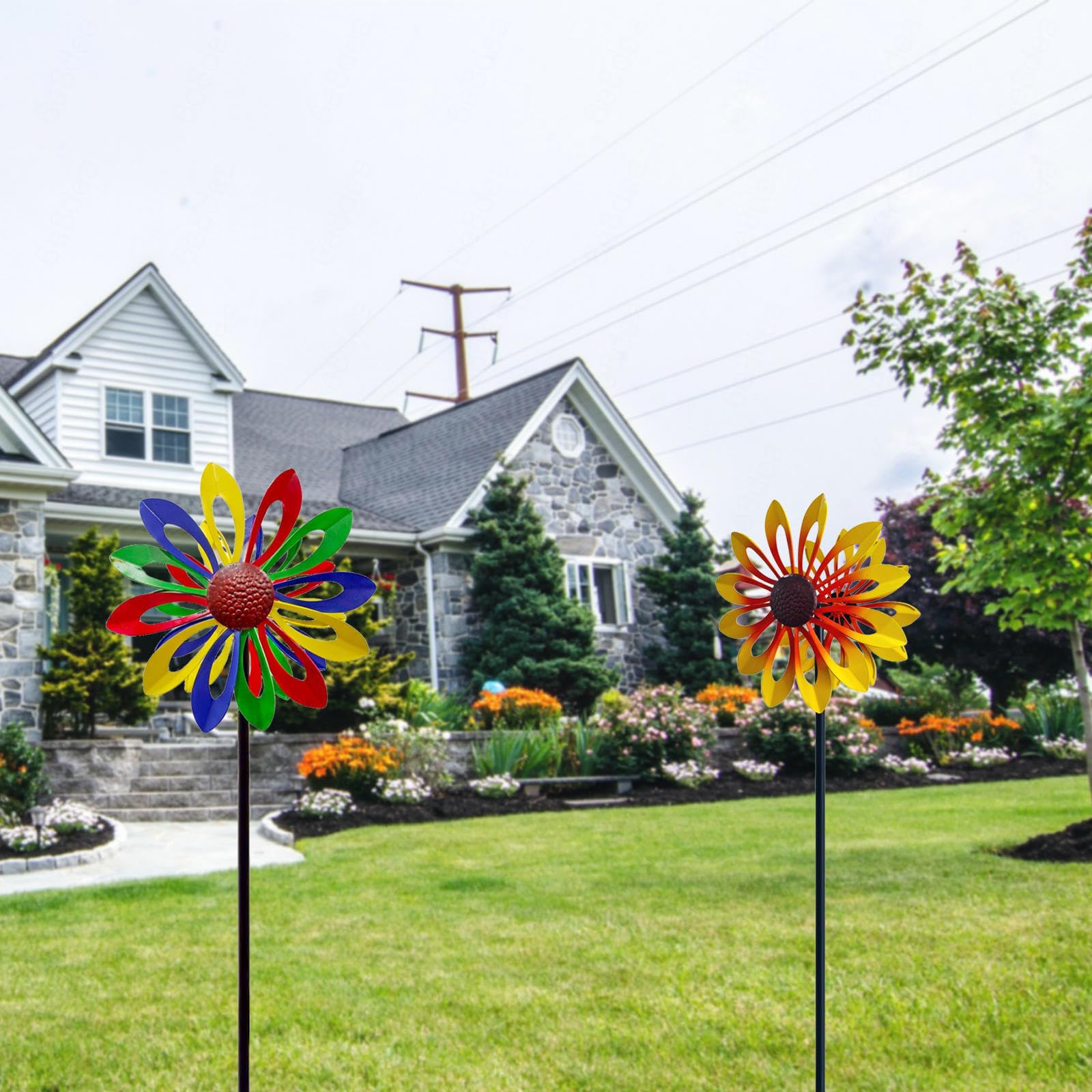 Girandola Girasole Decorativa Per Esterno - Impermeabile 55cm - Per Giardino E Porta D'Ingresso