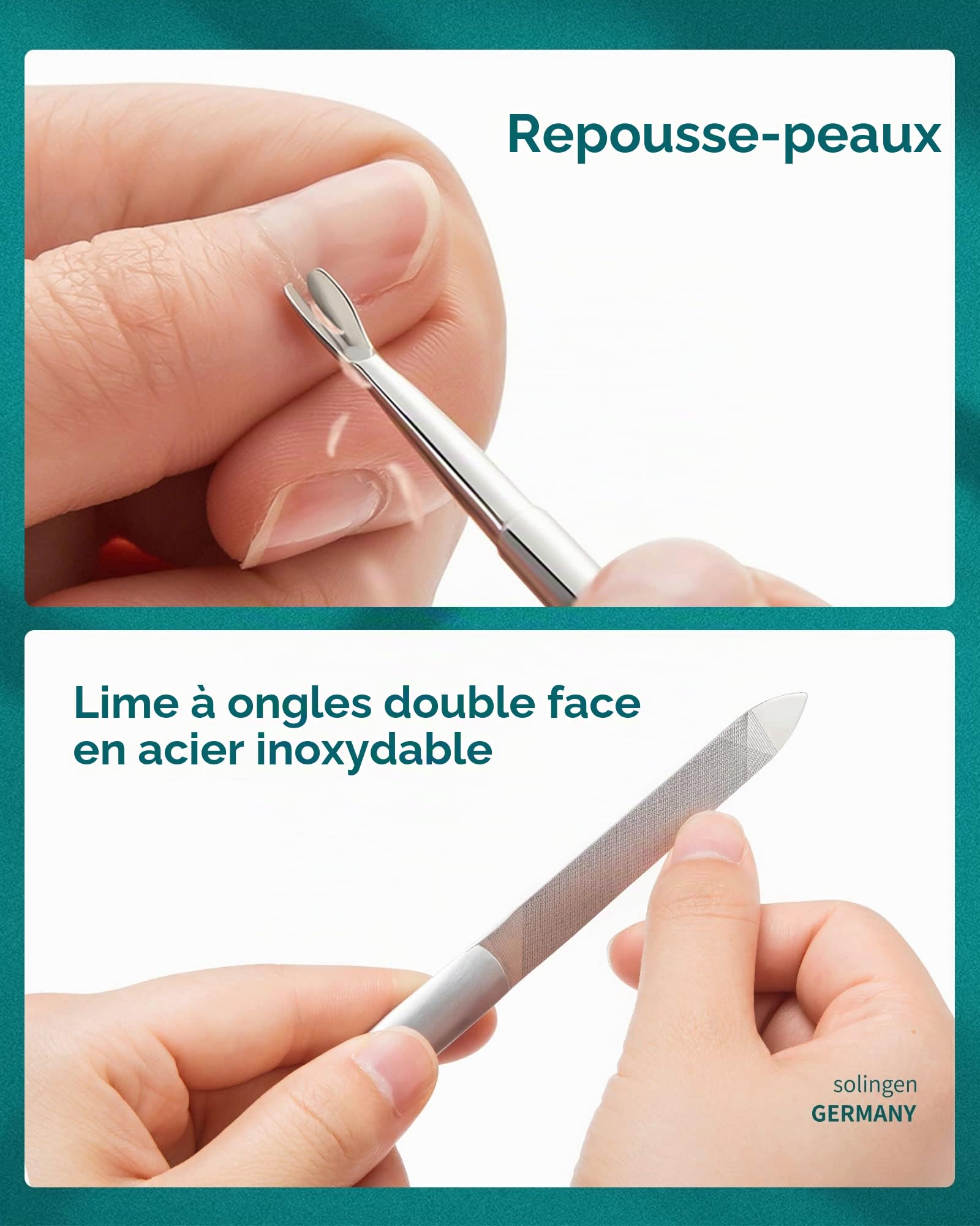 MR.GREEN Kit de manucure et pédicure 9 en 1, coupe-ongles en acier inoxydable allemand, anti-éclaboussures, coupe-ongles très résistant, outils professionnels de soins des ongles avec étui en cuir