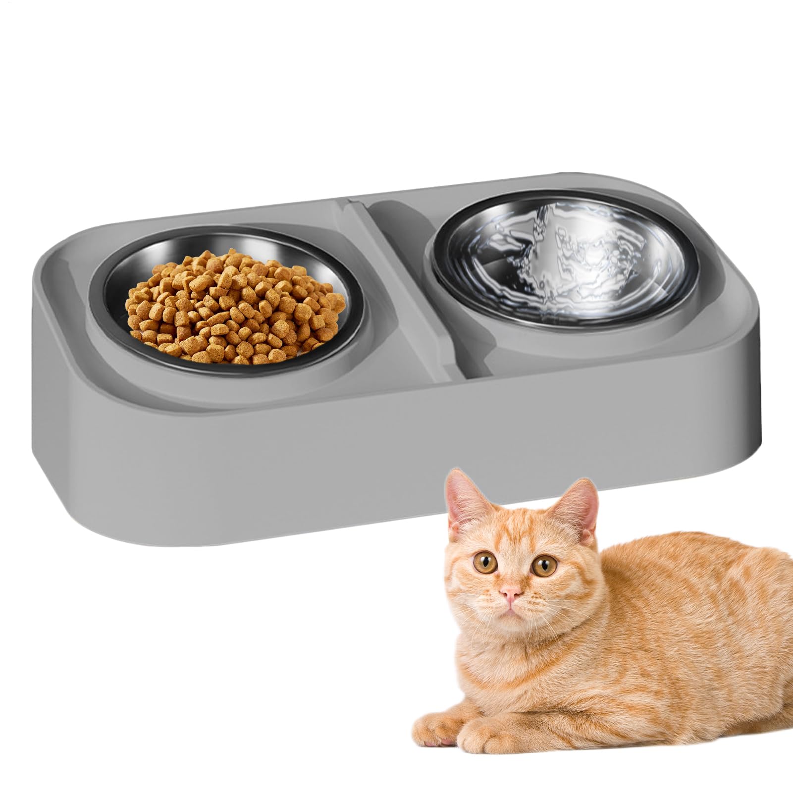 Ensemble de nourriture pour chat et bol d'eau surélevé avec base antidérapante