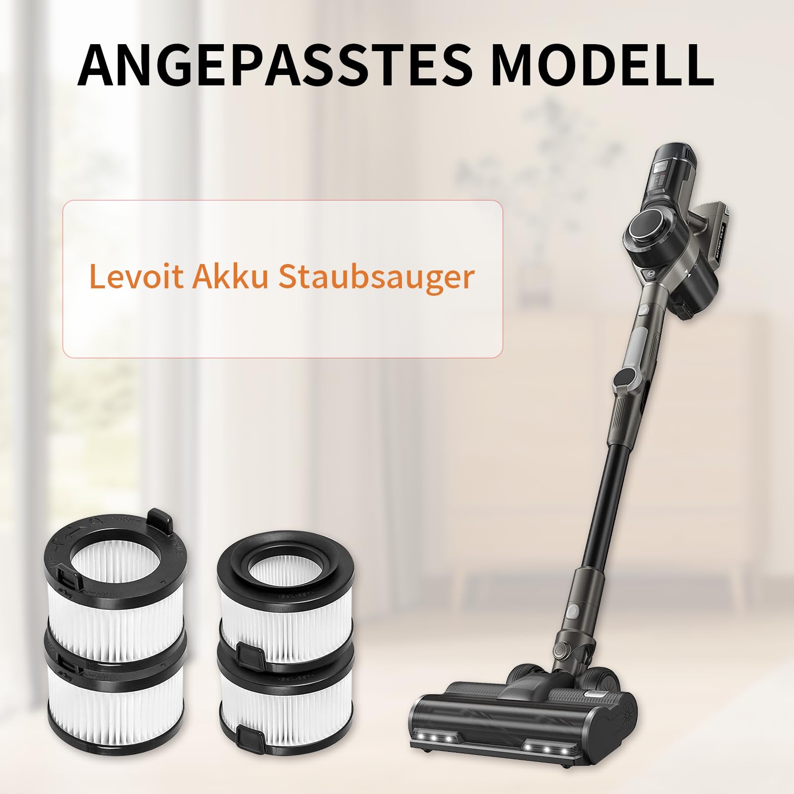 6 Stück VortexIQ 40 Filter Set - HEPA Ersatzfilter Für Levoit Staubsauger