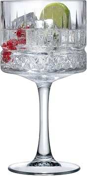 Pasabahce Elysia 500cc Cocktail Glass Set of 4 High Quality Crystal Glasses for Cocktails and Drinks - Stylish Glassware Set for Bar or Home