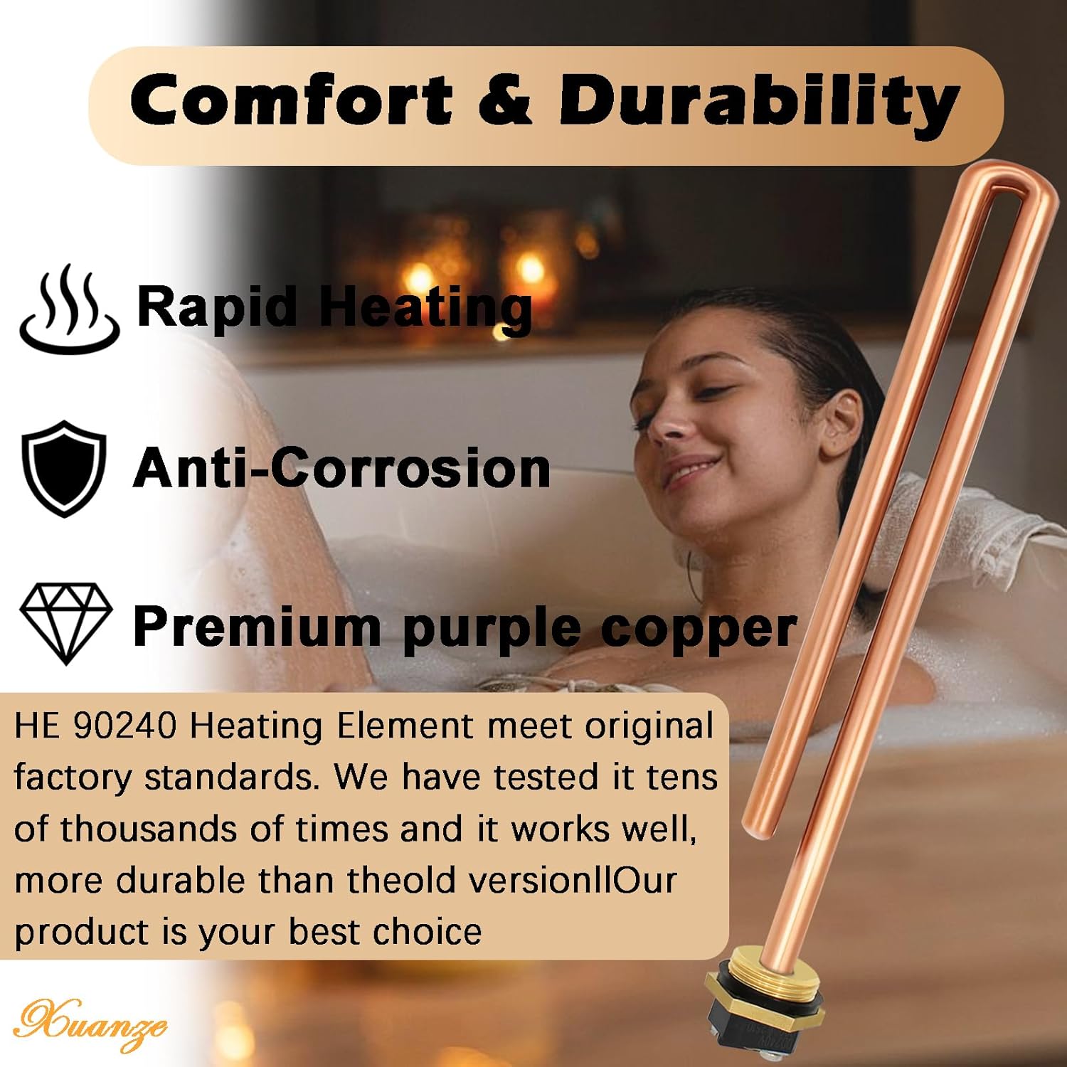 2 Pack HE 90240 Heating Element, For Ecosmart ECO 18 24 27 36, Rheem, Eemax, Richmond Electric Tankless Water Heaters, Water Heater Element Heater Parts, 9KW 18KW 27KW 36KW 240V