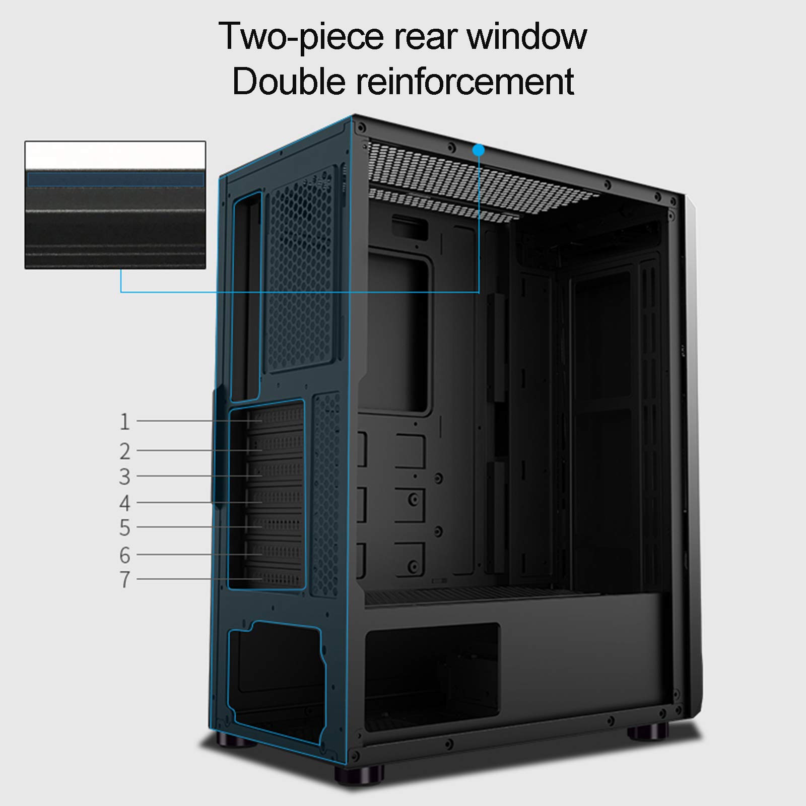 Custodia da Gioco PC ATX Mid Tower - Porta USB Anteriore - Pannello Laterale in Vetro temperato a sgancio rapido - Sistema di Gestione dei Cavi - Raffreddamento ad Acqua pronta - Nero