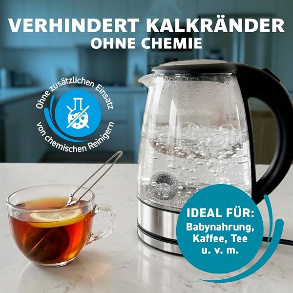 ROKITTA'S KALKSCHRECK Kalkfänger 4er Set - Ideal für Wasserkocher & Co. | Reduziert Kalkablagerungen, weniger Kalkflocken, weniger Putzen | Wiederverwendbar, ohne Chemie - 5