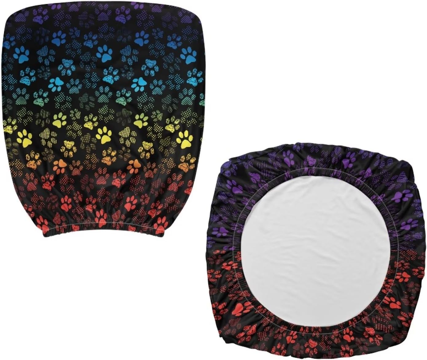 Flashideas Colorful Dog Paw Prints Office Chair Cover Wasterproof Seat Covers Stretchable Universal Computer Chair Covers Rotating Chair Slipcover for Family Friends