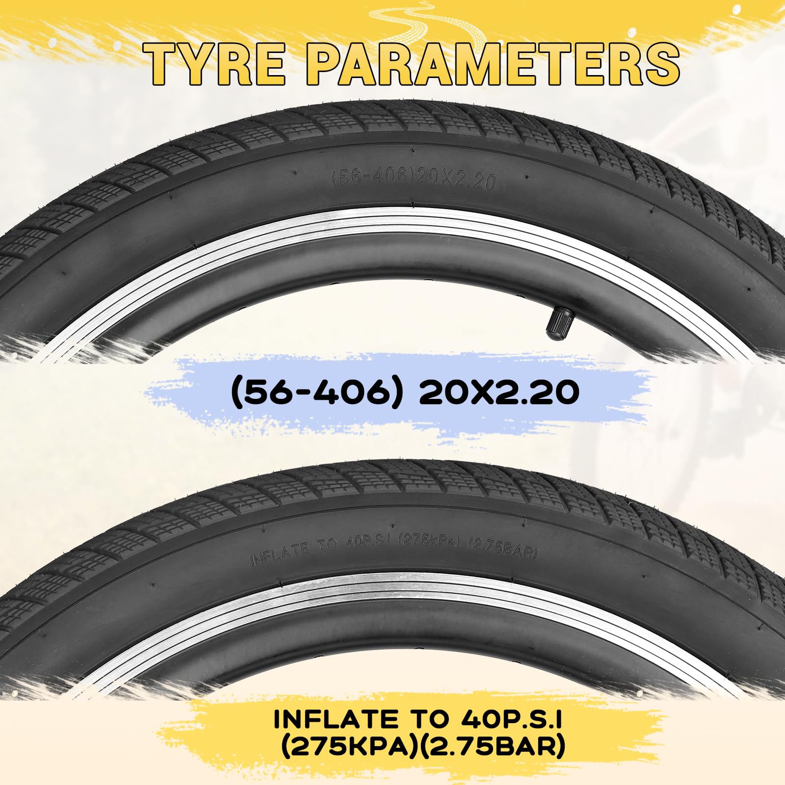 ZUKKA 2x Faltbare Reifen 24x2.4 + 2x Schläuche - MTB Ersatzreifen Für Kinderfahrrad & Mountainbike