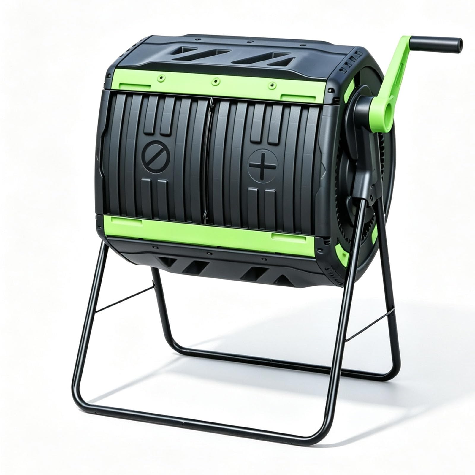 Bidón Abono Orgánico Doble Cámara PP para Uso Exterior | Contenedor de 200L en PP rígido con dos compartimentos para procesar residuos diarios en zonas exteriores.(Green)