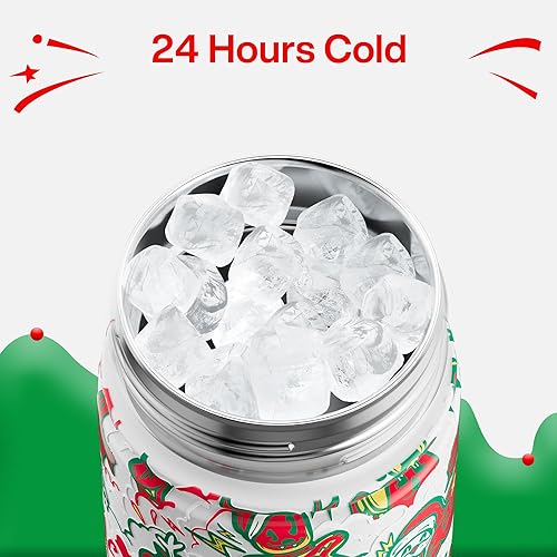 Miniatura 605 de ENCOOL Botella de agua aislada con popote, de acero inoxidable, a prueba de fugas, sin BPA, al vacío de doble pared que se mantiene fría durante 24