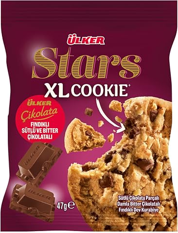 ÜLKER Stars Cookie Üç Çikolatalı Bisküvi, 47 Gr