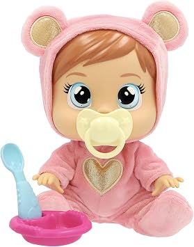 CRY BABIES LOVING CARE Nina Nurturing Doll Loving Care Nina, Cries Real Tears, Soft Pajamas & Includes 4 Accessories Kids Age 3 and Up