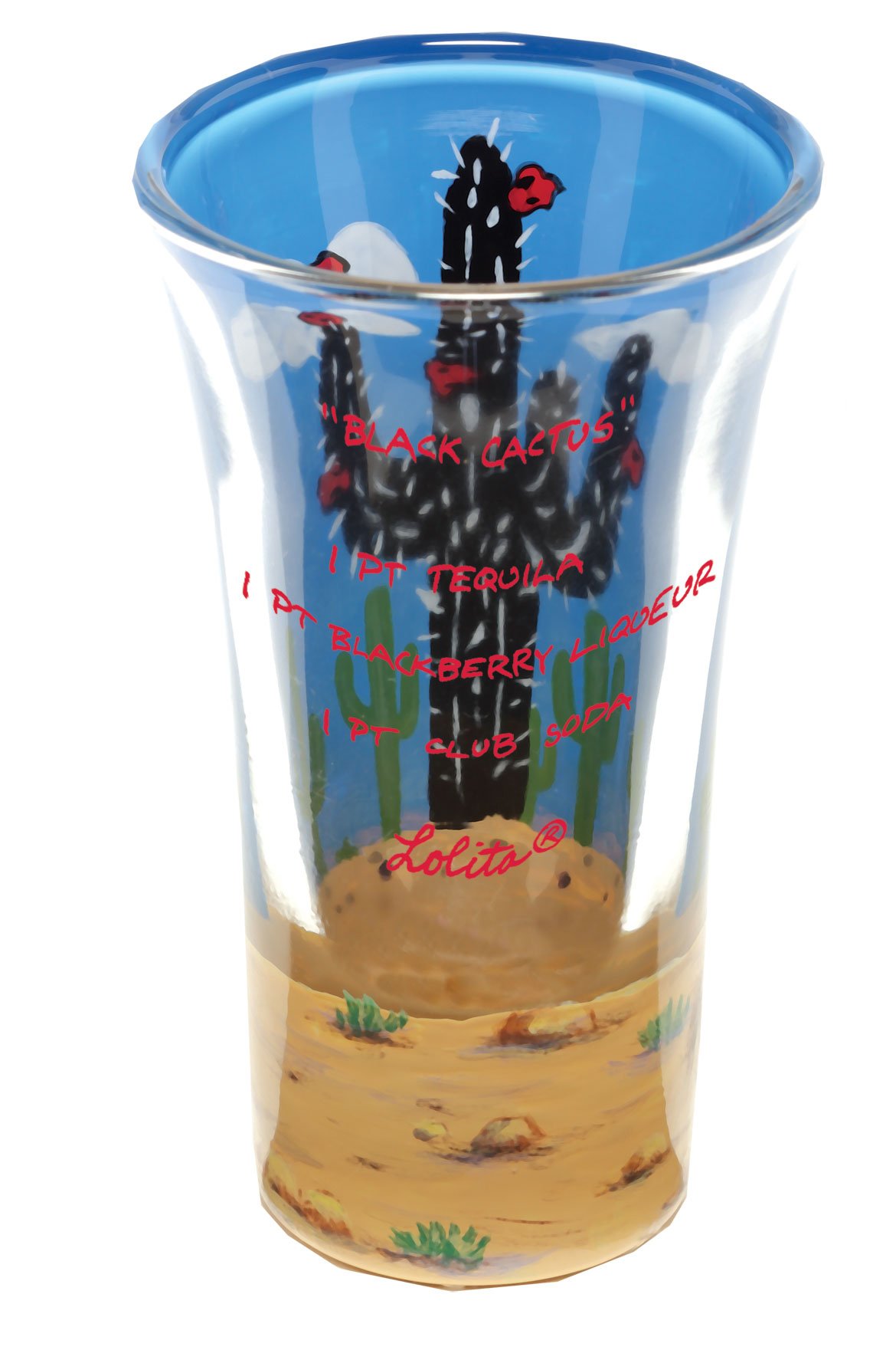 Amazon.com | Lolita Hand Painted Shooter Glass, Black Cactus: Shot Glasses:  Shot Glasses