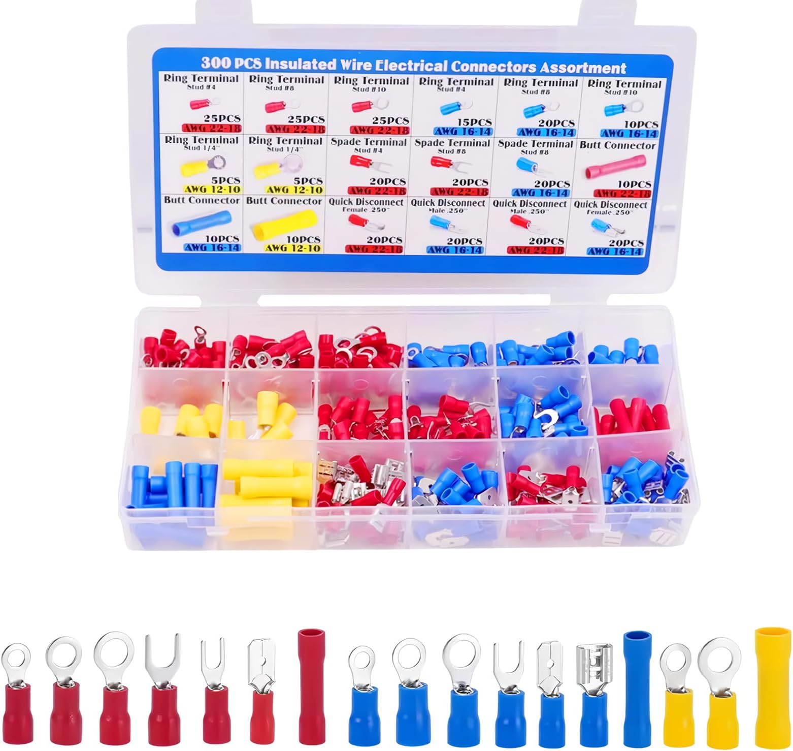 TecoKart® 300Pcs Wire Jointer Connector Assortment Set | Thimble ...