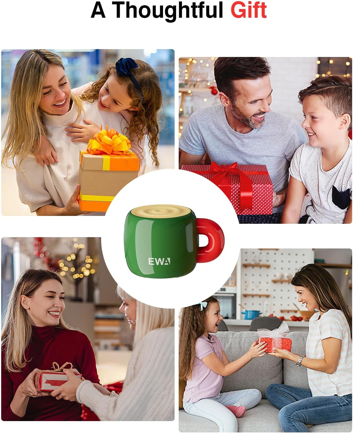 EWA Bluetooth Speaker, Mini Portable Bluetooth Speaker with Creative Cup-Shaped Design, IP67 Waterproof, Loud & Clear Sound, Ideal Gift for Desk, Travel & Holidays, A163 (Green) - Image 9