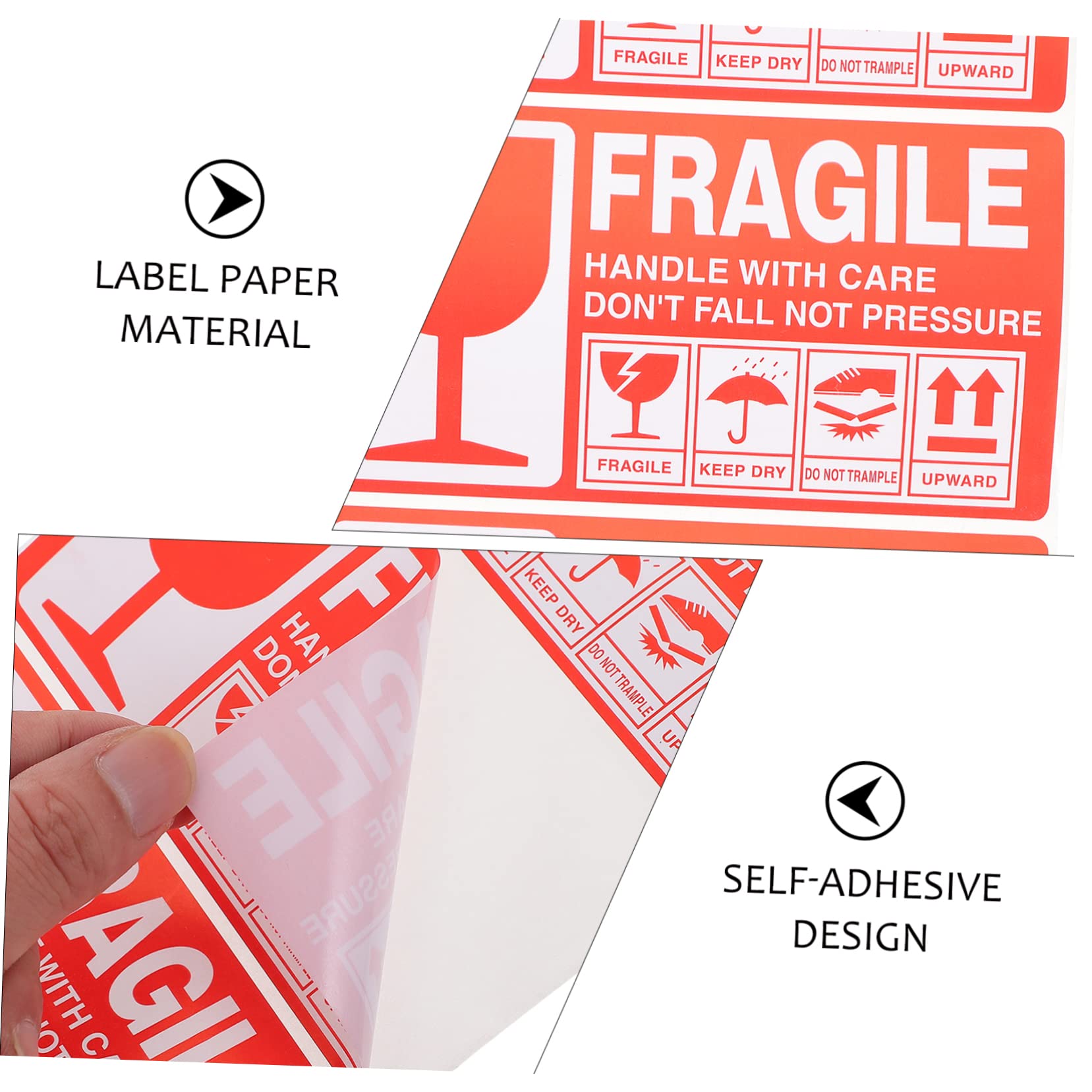 DOITOOL 2 Etichette Fragili Adesive Resistenti Impermeabili per Spedizioni per Pacchi Fragili Confezione