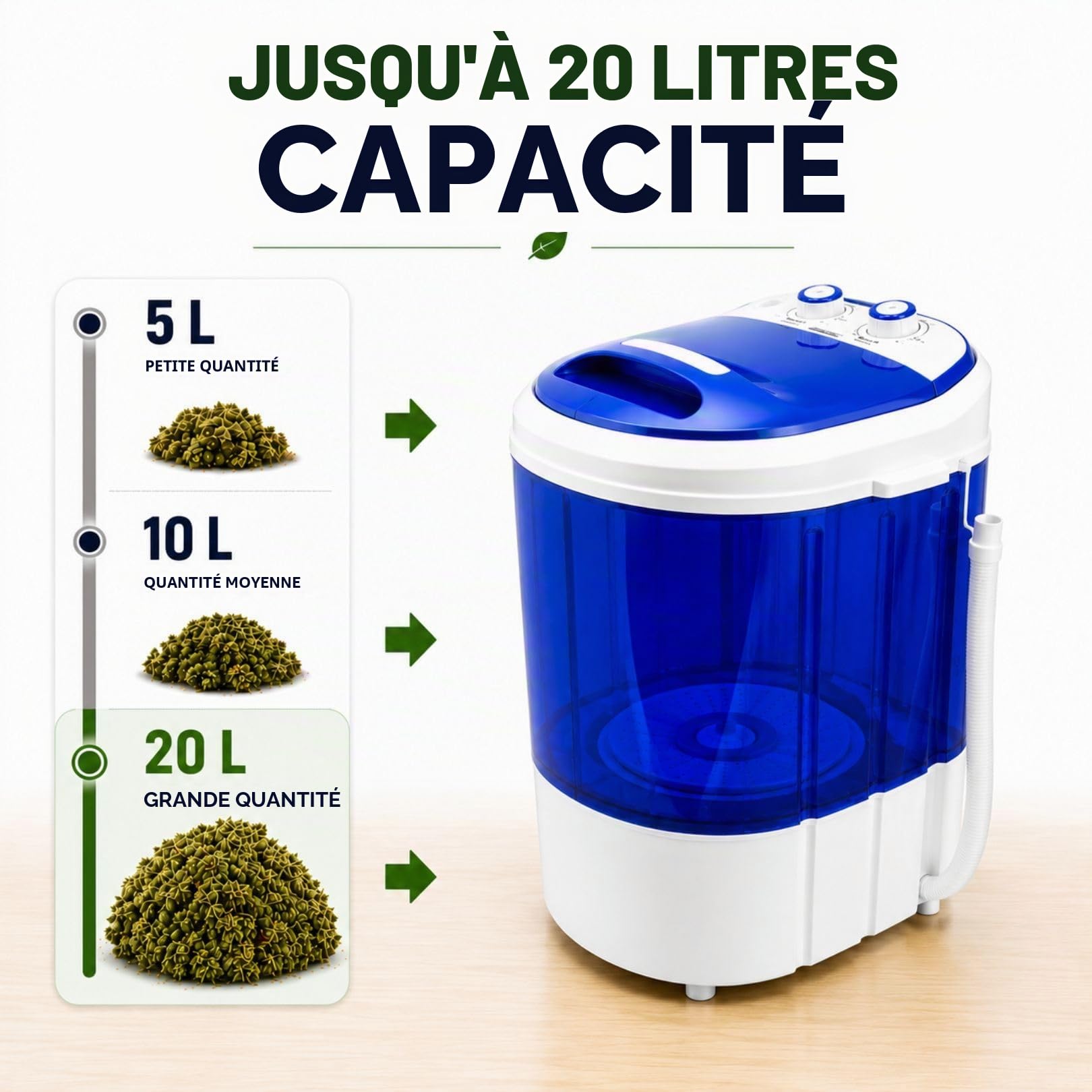 Weedness Machine à laver Icer 20 litres - Résidus de récolte Ice-o-Lator Bubble Séchage, culture, intérieur et extérieur Transformation Hash Bubble Bag