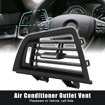 X AUTOHAUX Car Interior Instrument Dashboard Air Conditioner Outlet Air Vent Grill for BMW 5 Series F10 F18 6229166883 (Left Side)