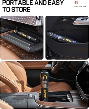 Fanttik V8 Mate Upgraded Cordless Car Vacuum, Portable Mini Vacuum with 13000pa Suction Power, 2 Suction Modes, Type-C Charge, Handheld Vacuum for Car, Small Tasks, Keyboards, Office Desk (Black)