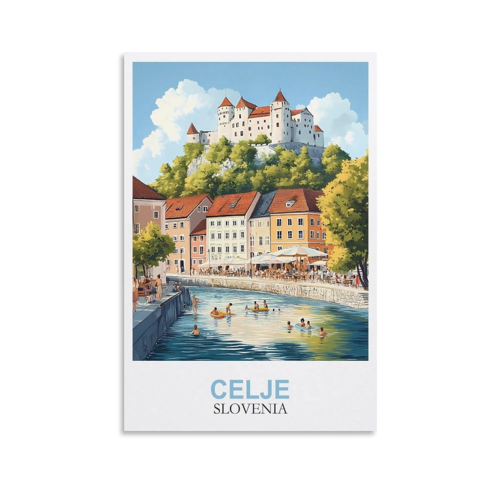 EZMLFA DIY Diamond Painting,Celje Slovenia 5D Landscape Diamond Painting Kits for Adult, Gem Art Crystal Art Kits for Adults, for Home Wall 50x60cm